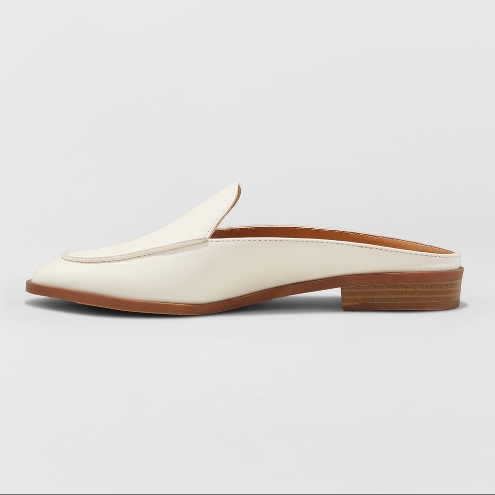 Women Creamy White Backless Slip Loafer Mule NWT - Picture 2 of 4